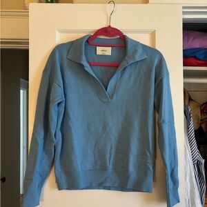 Aritzia Clara Merino Wool Waist Sweater light blue